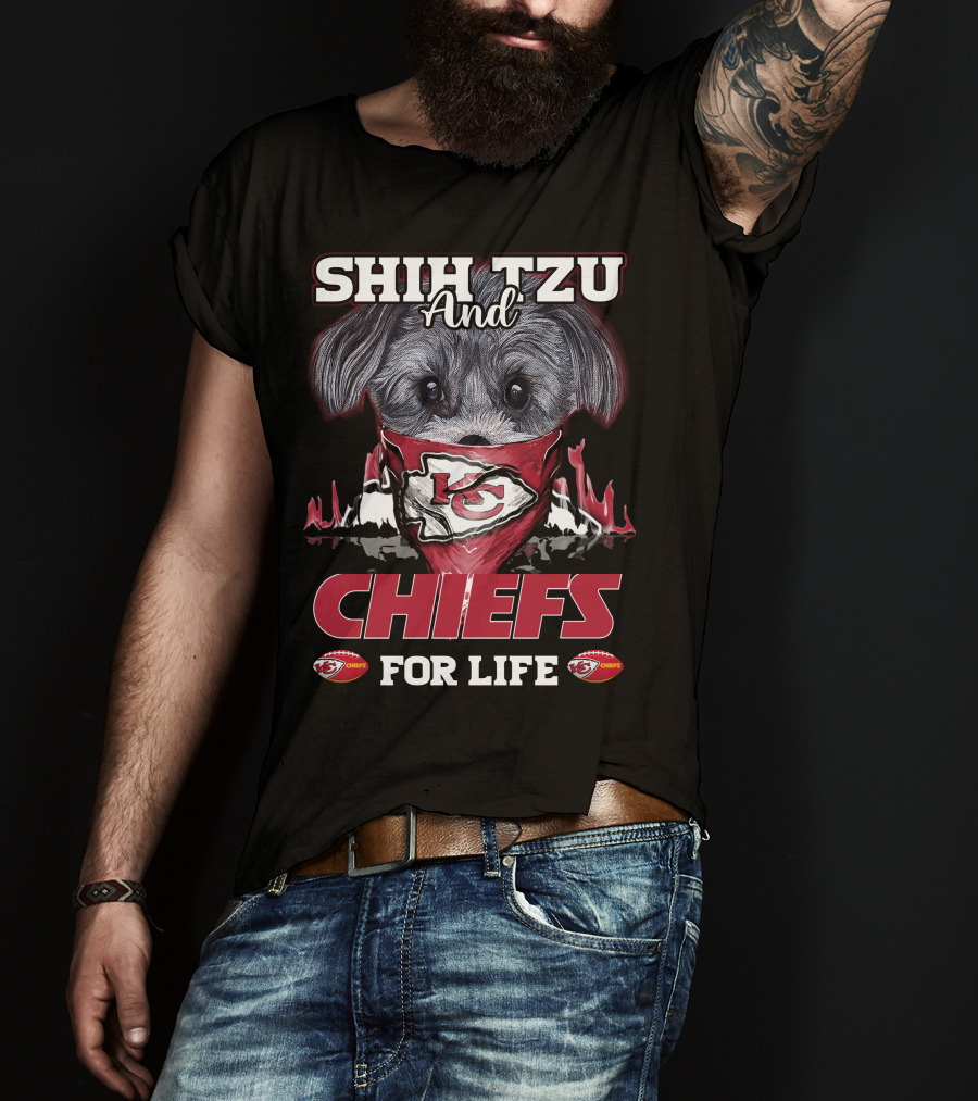 Shih Tzu And Kansas City Chiefs For Life T-Shirt