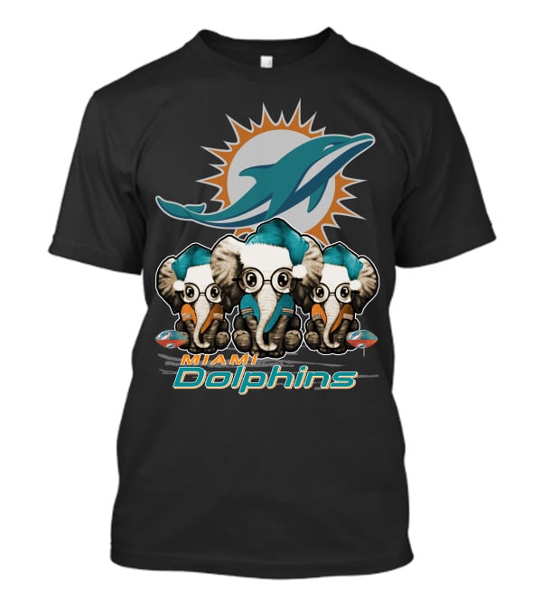 Miami Dolphins Xmas Elephants T-Shirt