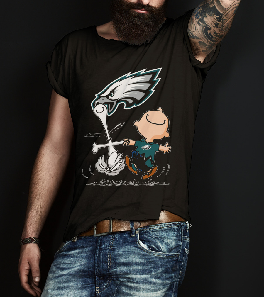 Snoopy And Philadelphia Eagles Logo Dance T-Shirt