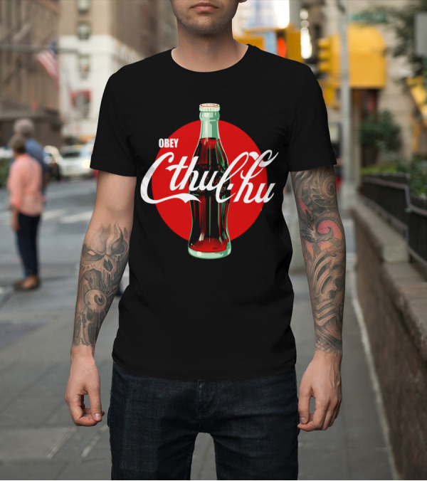 Shirt: Obey Cthulhu Parody Soda Bottle T-Shirt Obey Cthulhu Parody Soda Bottle T-Shirt