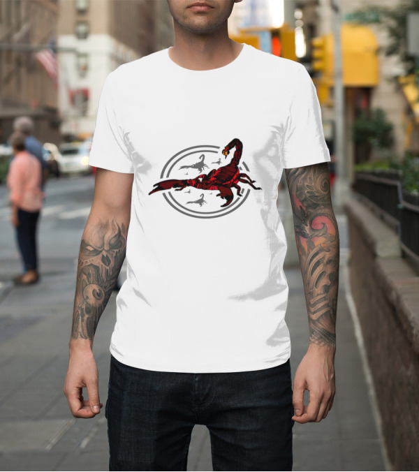 Shirt: Red Scorpion Jurassic Dinosaur Circle T-Shirt Red Scorpion Jurassic Dinosaur Circle T-Shirt