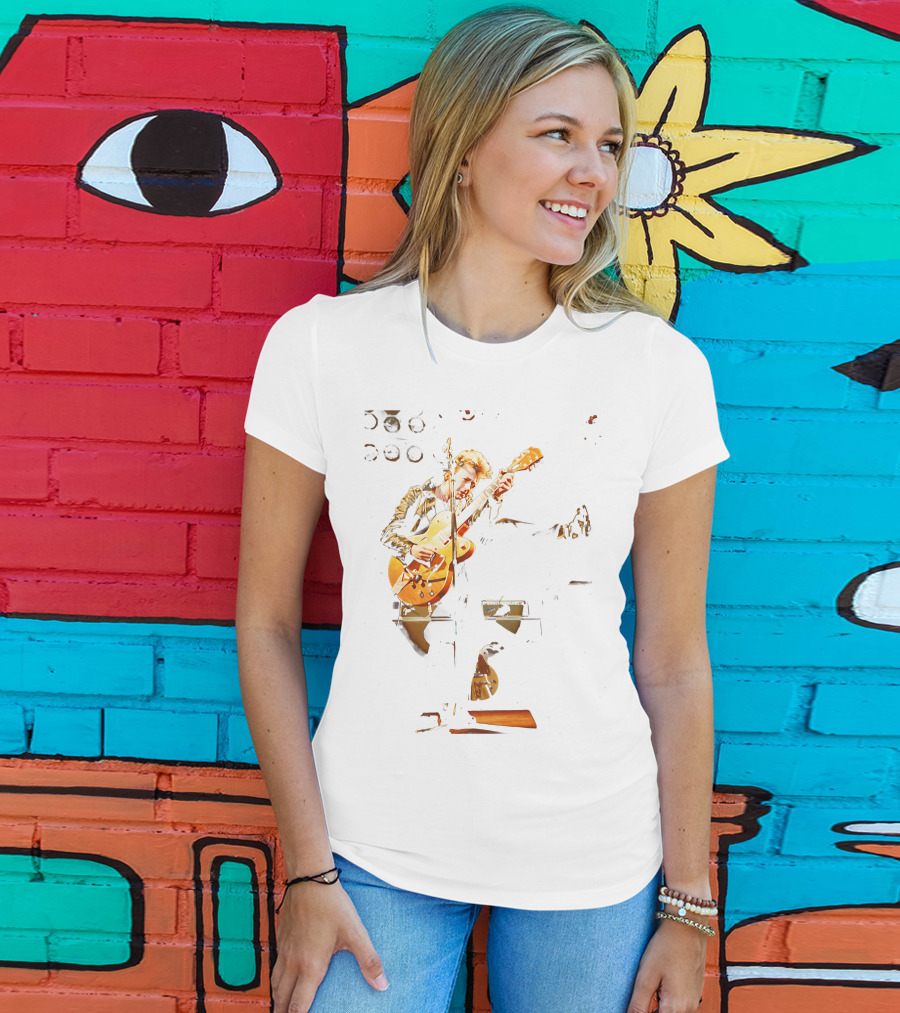 Straycats Rockabilly Guitarist In Leather Jacket T-Shirt