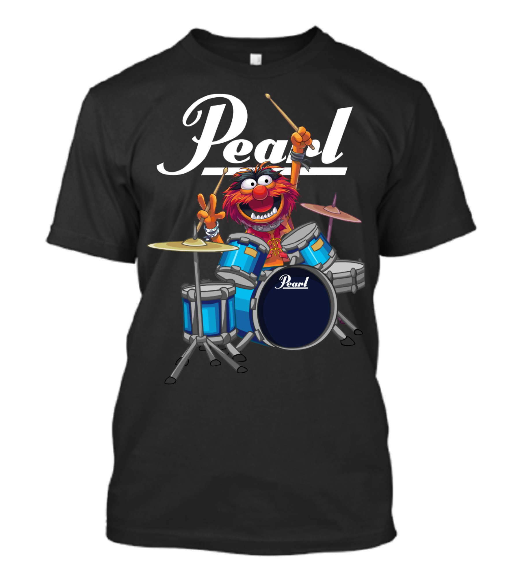 The Muppets Animal Playing Pearl Drums Enthusiastically T-Shirt