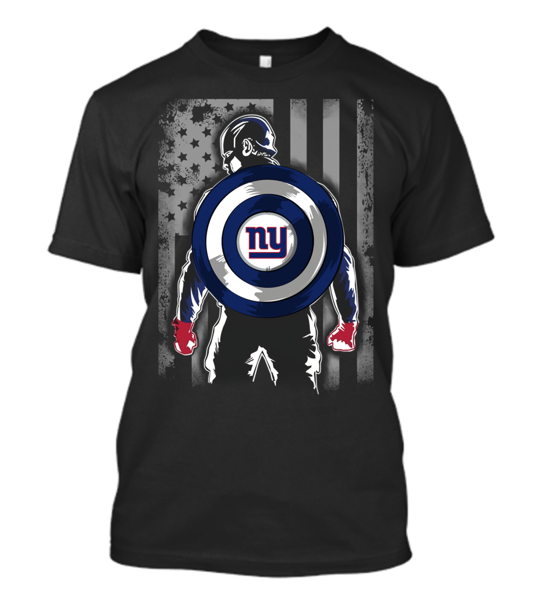 New York Giants Captain America Shield Flag T-Shirt