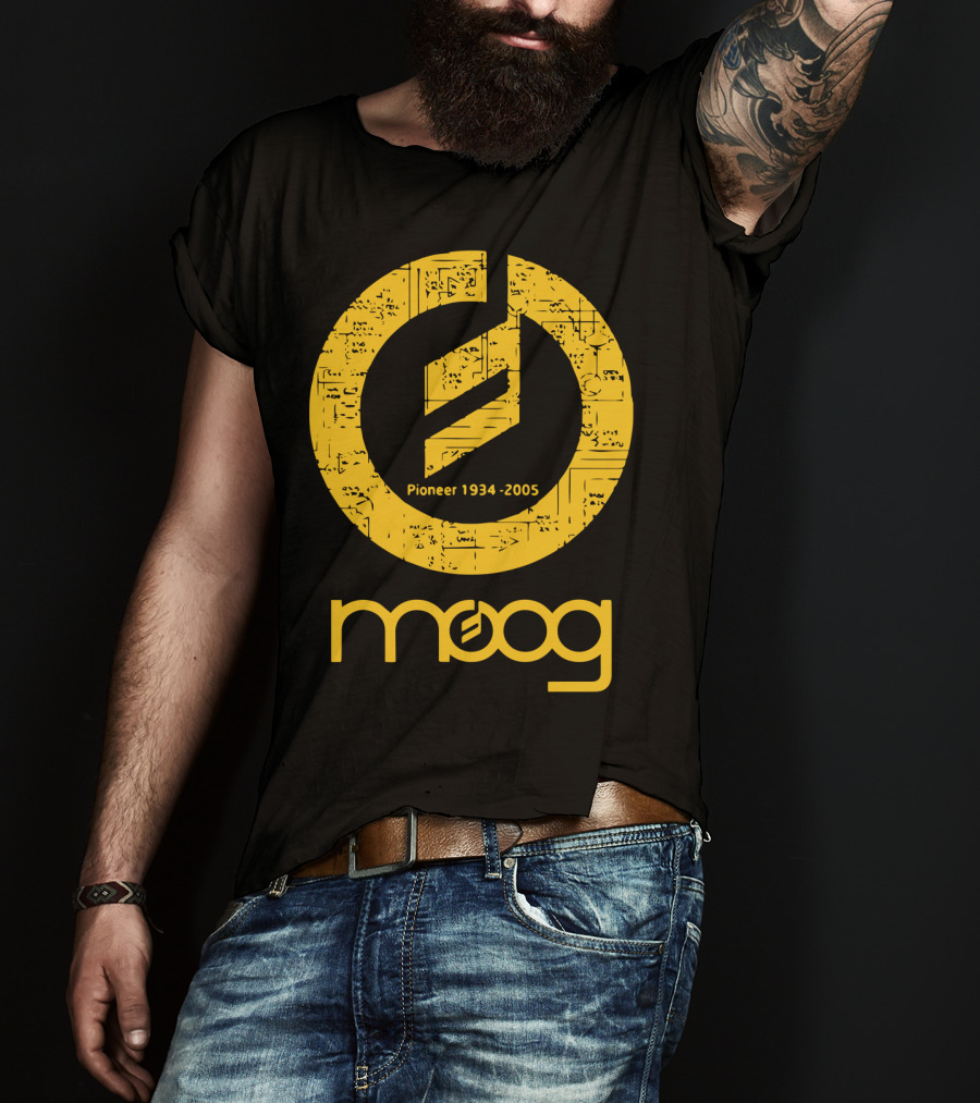 MOOG Pioneer 1934-2005 Yellow Circuitry T-Shirt