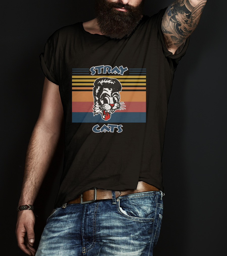 Stray Cats Retro Cartoon Feline T-Shirt
