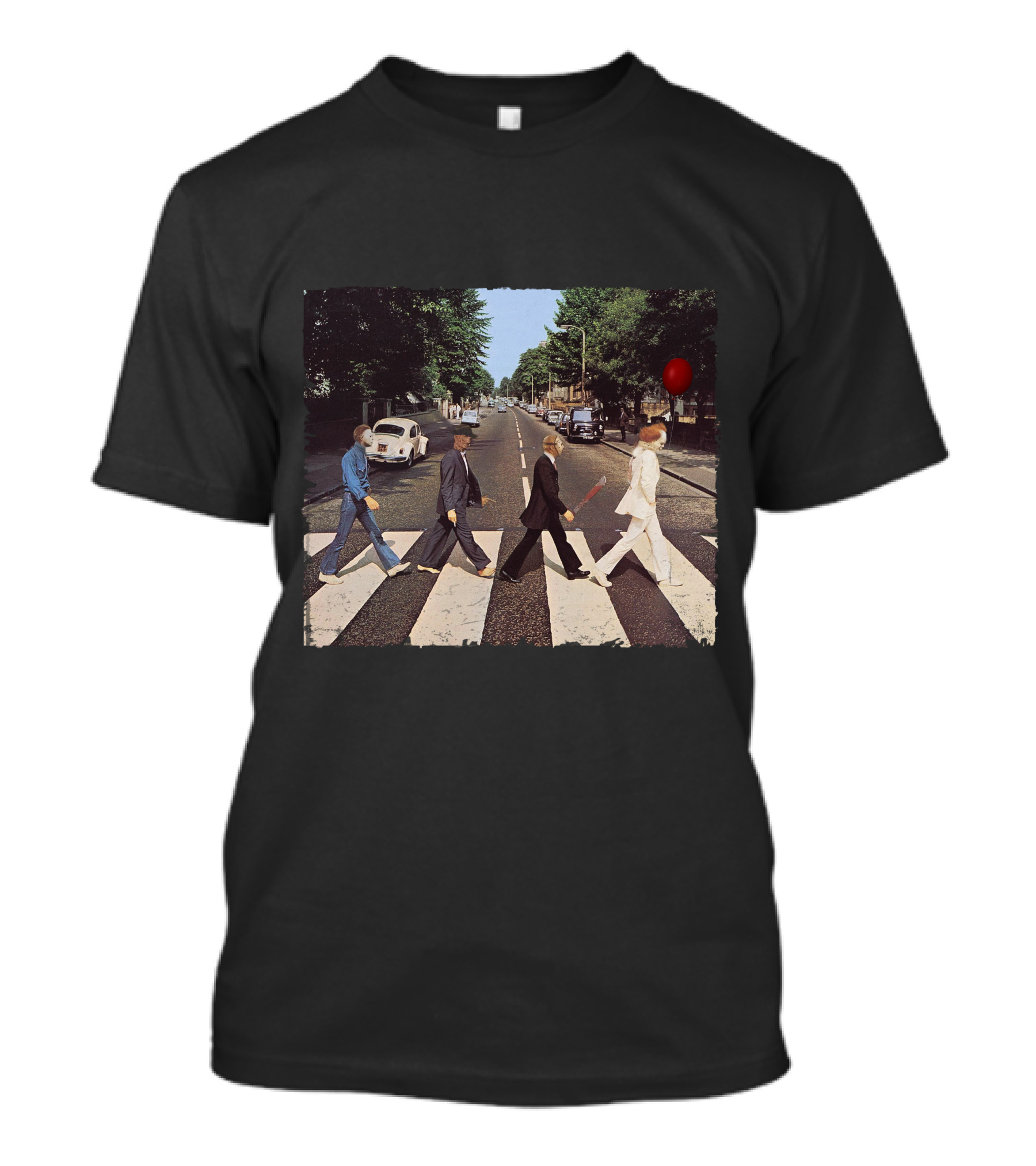 Abbey Road Horror Movie Icons Crossover Scene T-Shirt