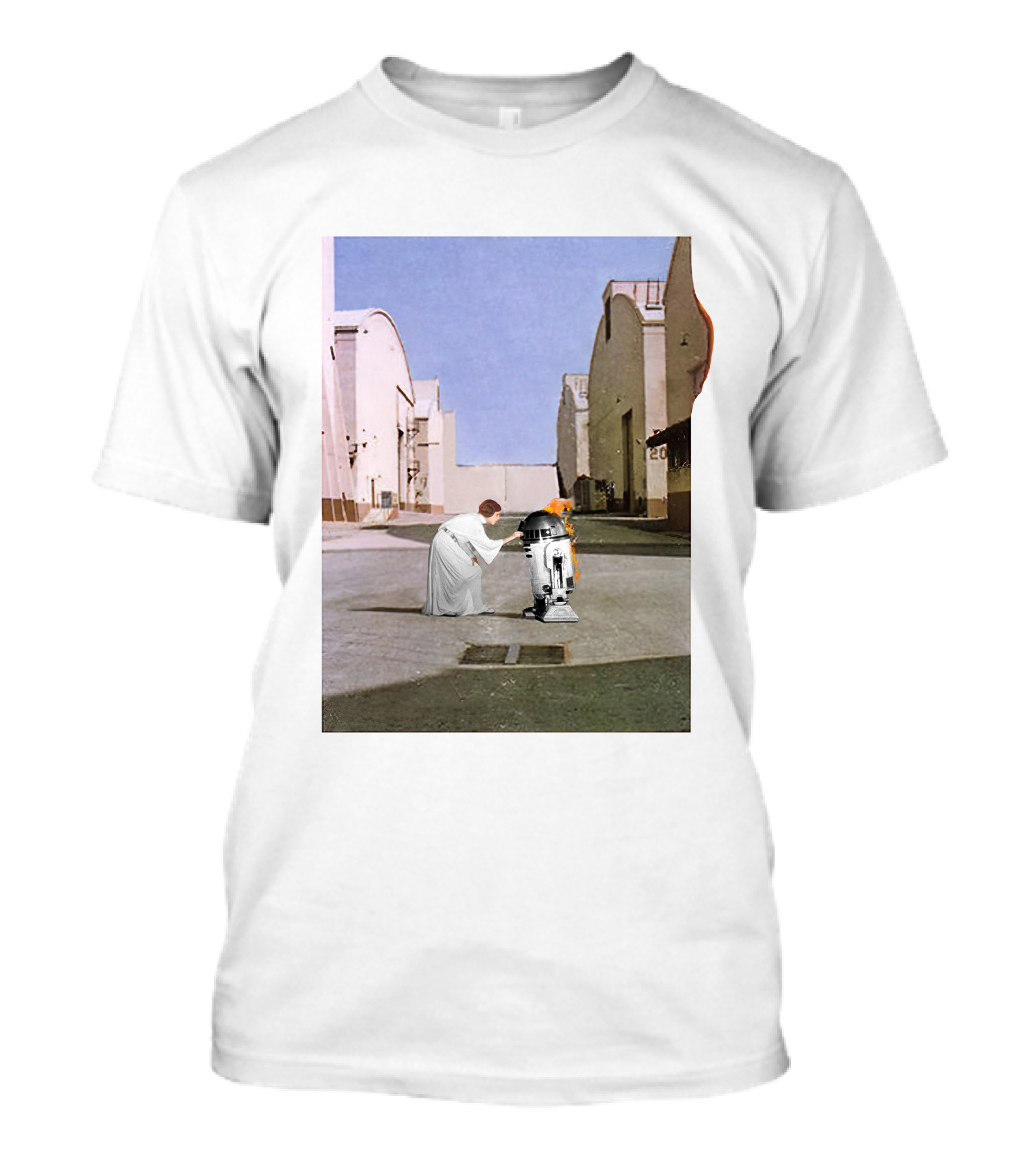 Wish You Were Leia With Princess And Droid In Iconic Courtyard Scene T-Shirt
