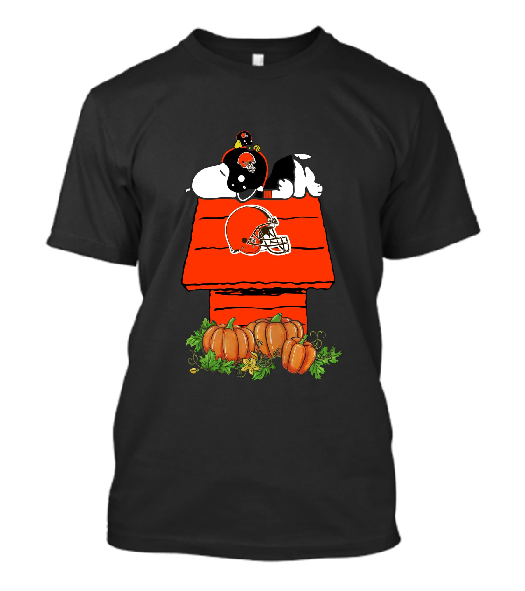 Cleveland Browns Snoopy Pumpkin Halloween Football Doghouse T-Shirt