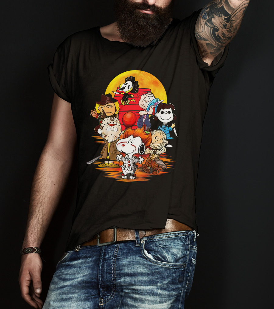 Snoopy And Friends Halloween Horror Mashup T-Shirt