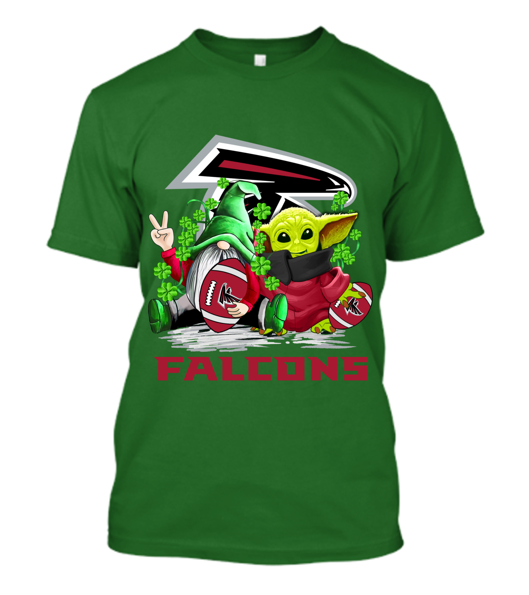 Atlanta Falcons St. Patrick's Day Football Gnome And Baby Alien T-Shirt