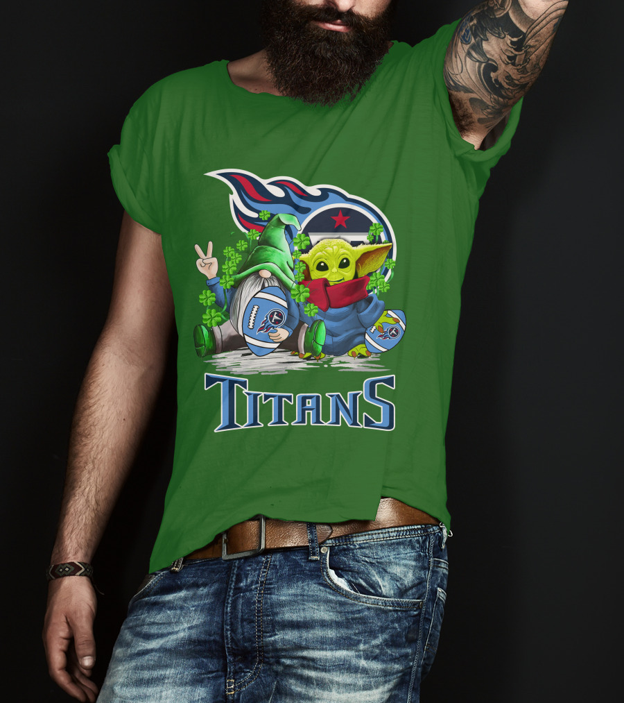 Tennessee Titans St. Patrick’s Day Gnome And Alien Football T-Shirt