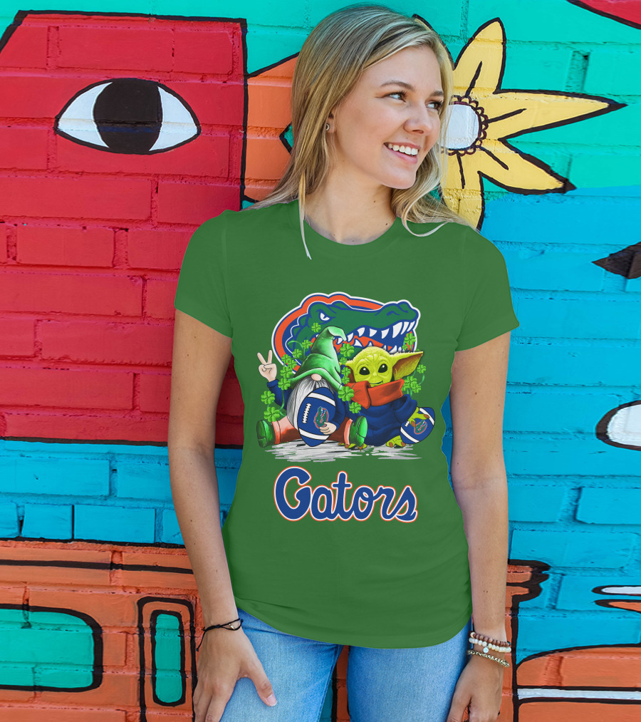 Florida Gators Football St. Patrick's Day Gnome And Baby Alien T-Shirt