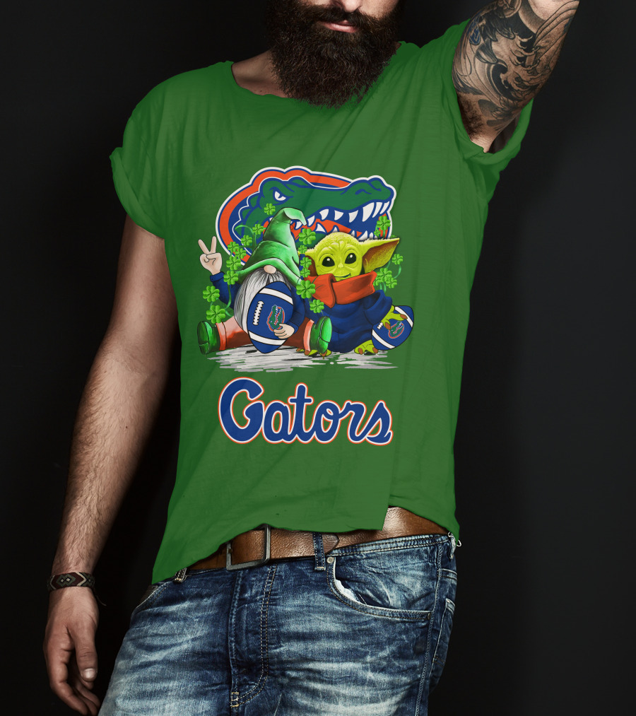 Florida Gators Football St. Patrick's Day Gnome And Baby Alien T-Shirt