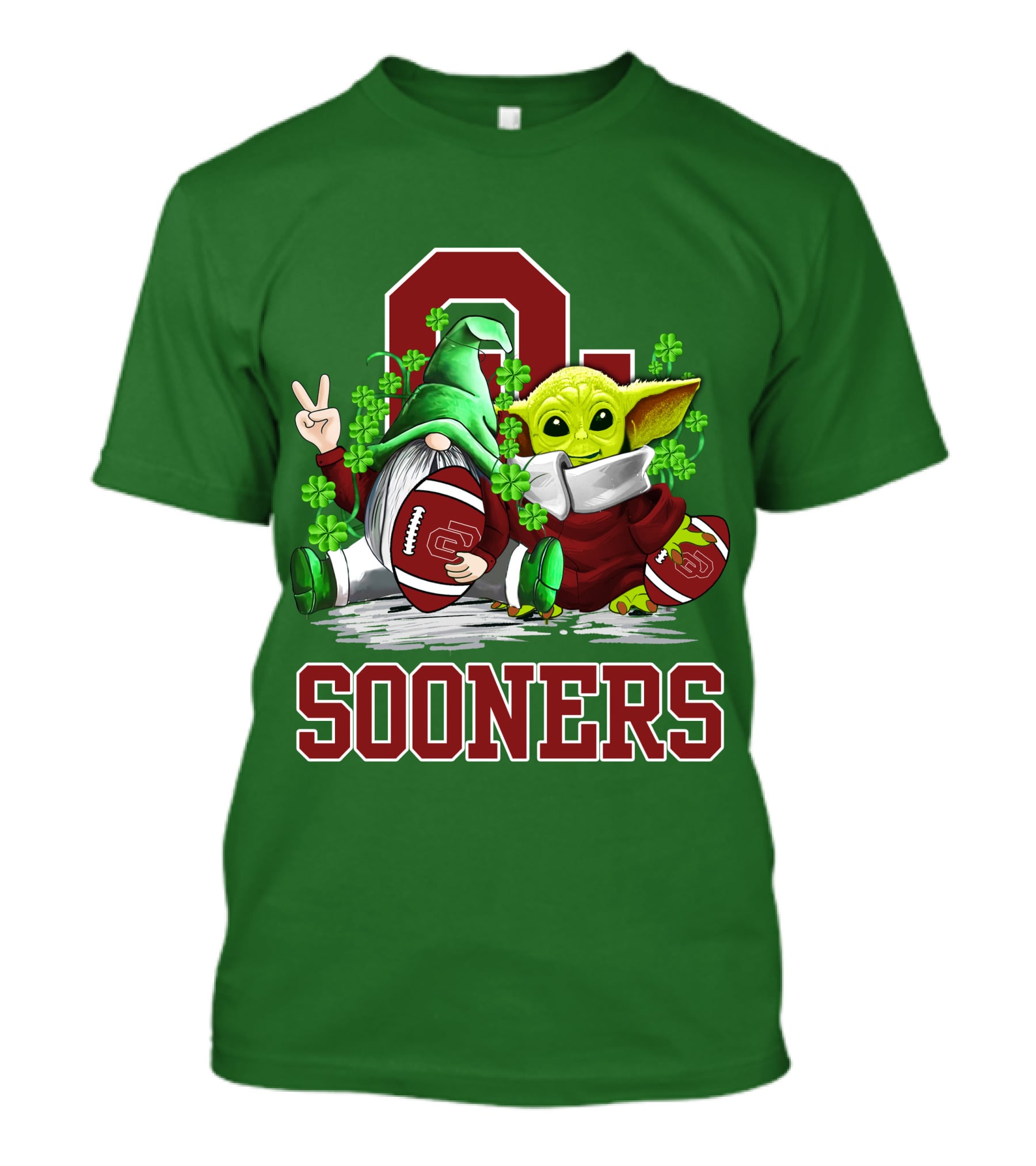 Oklahoma Sooners St. Patrick's Day Football Gnome And Alien T-Shirt