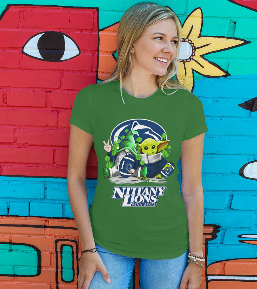 Penn State Nittany Lions St. Patrick's Day Football Shamrocks T-Shirt
