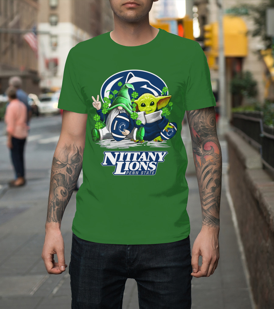 Penn State Nittany Lions St. Patrick's Day Football Shamrocks T-Shirt