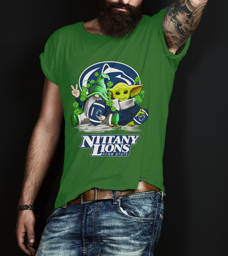 Penn State Nittany Lions St. Patrick's Day Football Shamrocks T-Shirt