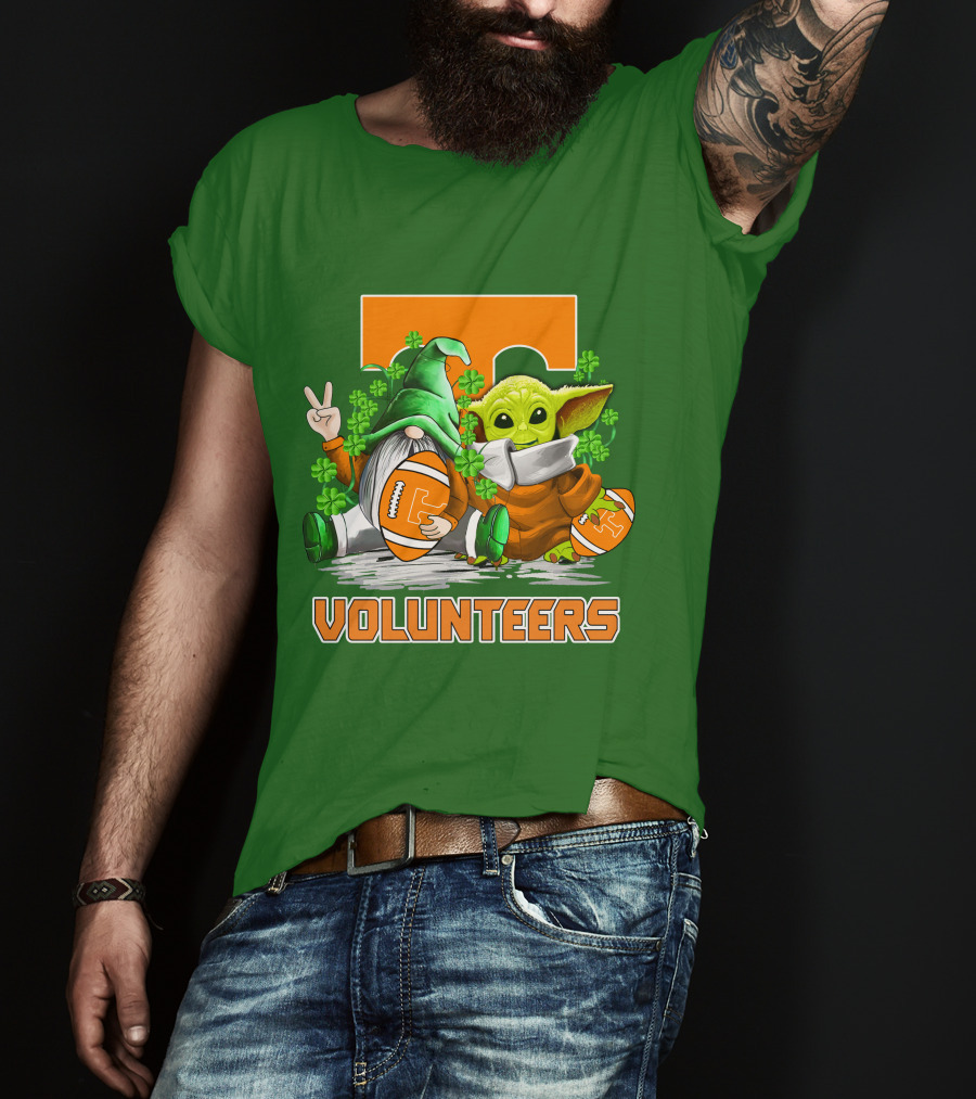 Tennessee Volunteers Football St. Patrick’s Day Gnome And Baby Alien T-Shirt