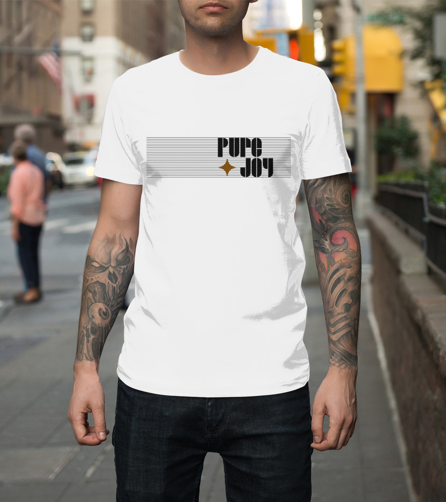 Pure Joy Starlines Bold Text with Gold Star T-Shirt