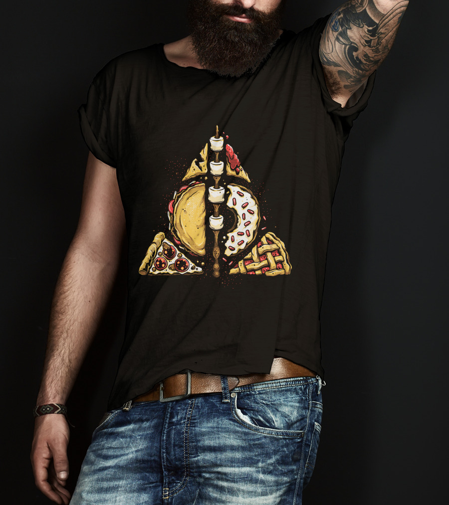 Deathly Hallows Inspired Snacks Pizza Taco Donut Pie T-Shirt