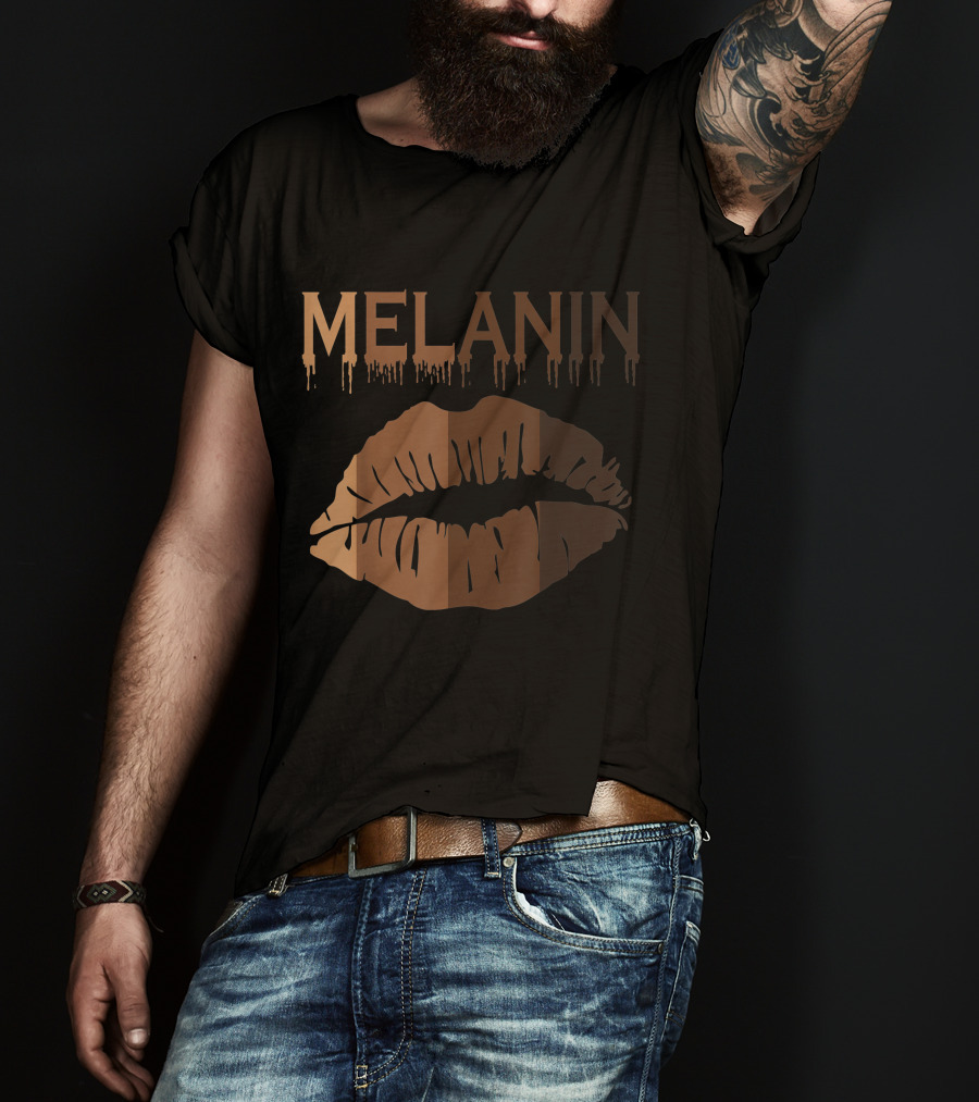 Melanin Shades Black Pride Black History Black Queen Lips T-Shirt