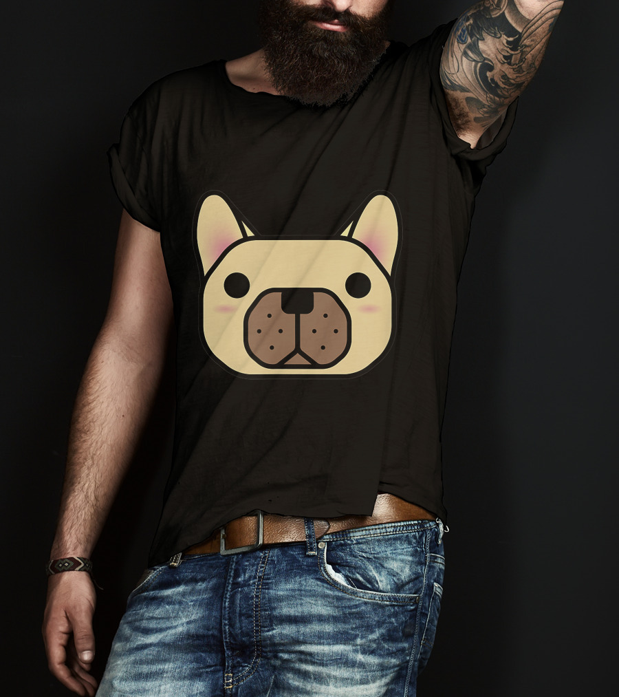 French Bulldog And Friends Cute Cartoon Face T-Shirt