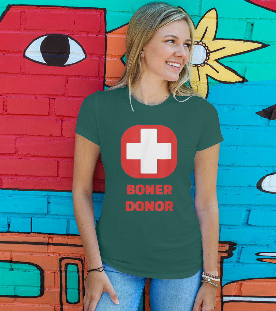 Boner Donor Funny Red Cross T-Shirt
