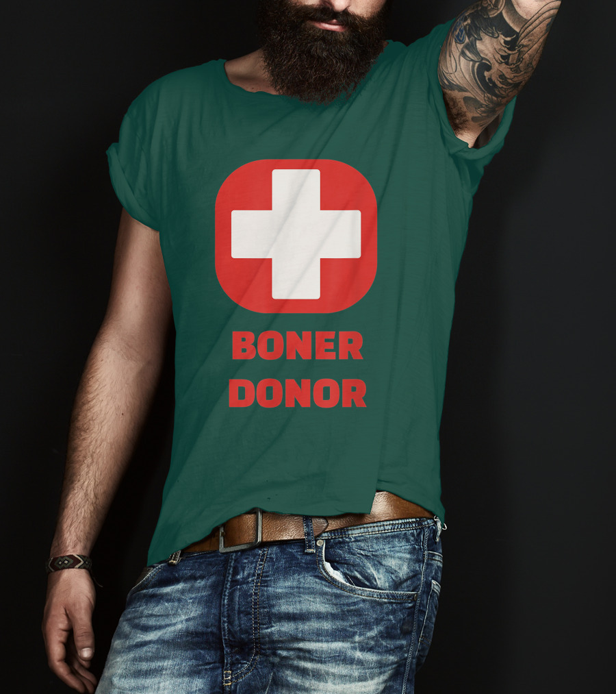 Boner Donor Funny Red Cross T-Shirt