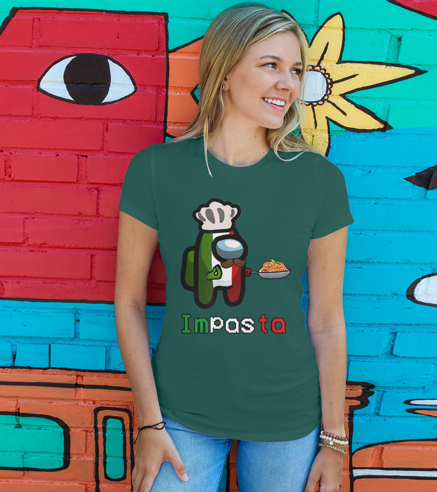 Impostor Pasta Impasta Among Us Chef Italian Tricolor Spaghetti T-Shirt