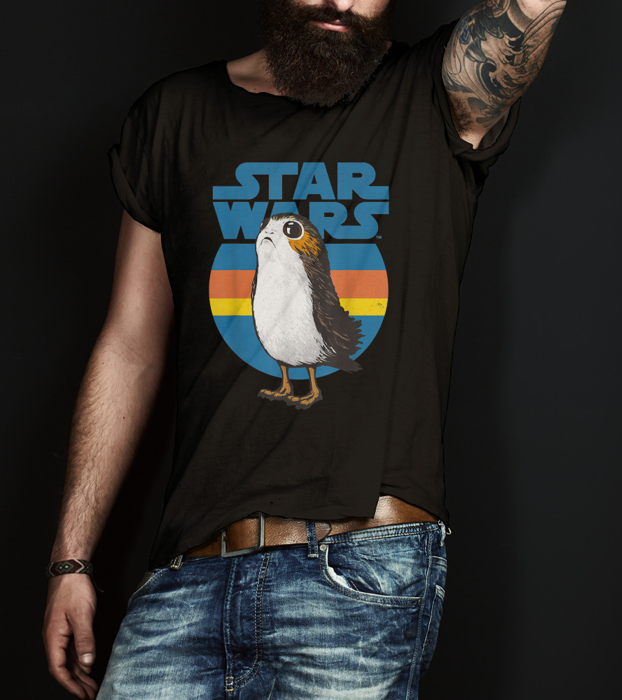 Star Wars Porg Retro Stripes T-Shirt