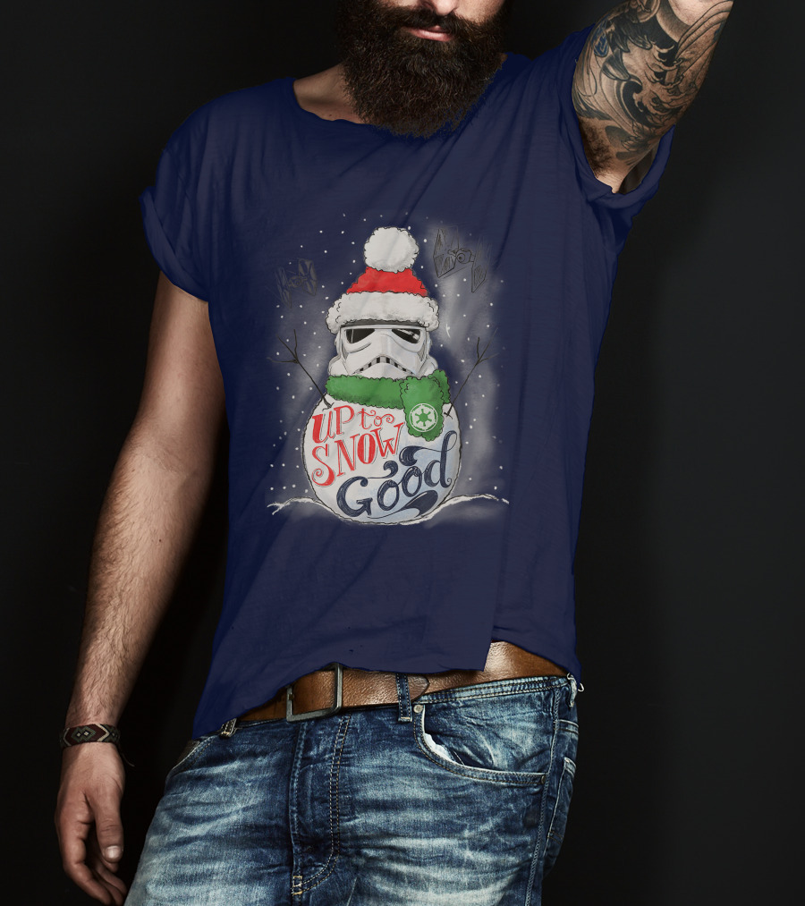 Star Wars Stormtrooper Up To Snow Good Funny Holiday Christmas Snowman Scarf TIE Fighters T-Shirt