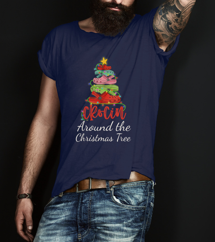 Crocin Around The Christmas Tree Holiday Footwear T-Shirt