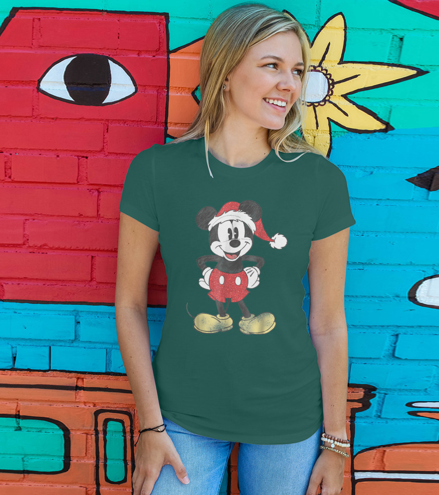 Vintage Disney Santa Mickey Mouse Classic T-Shirt