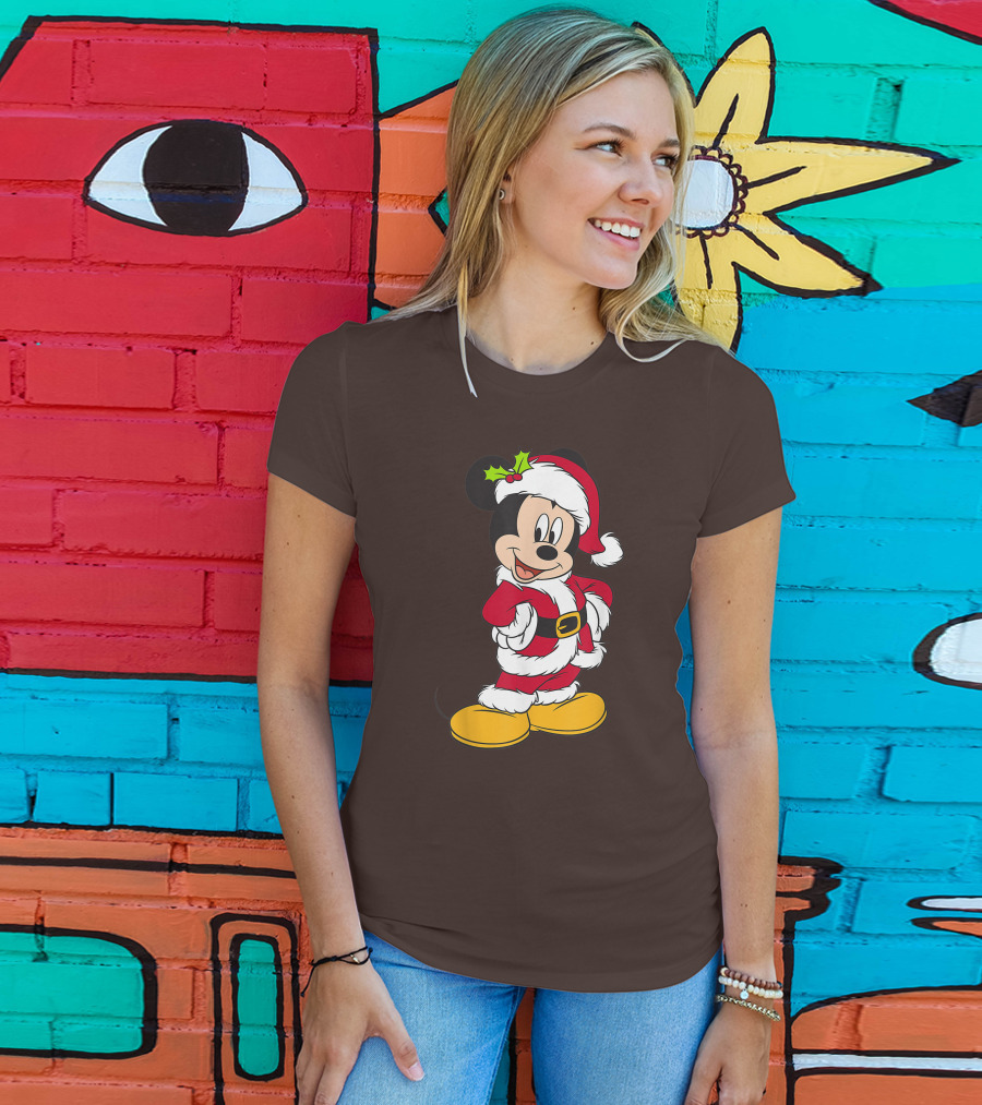 Disney Santa Mickey Mouse Holiday T-Shirt