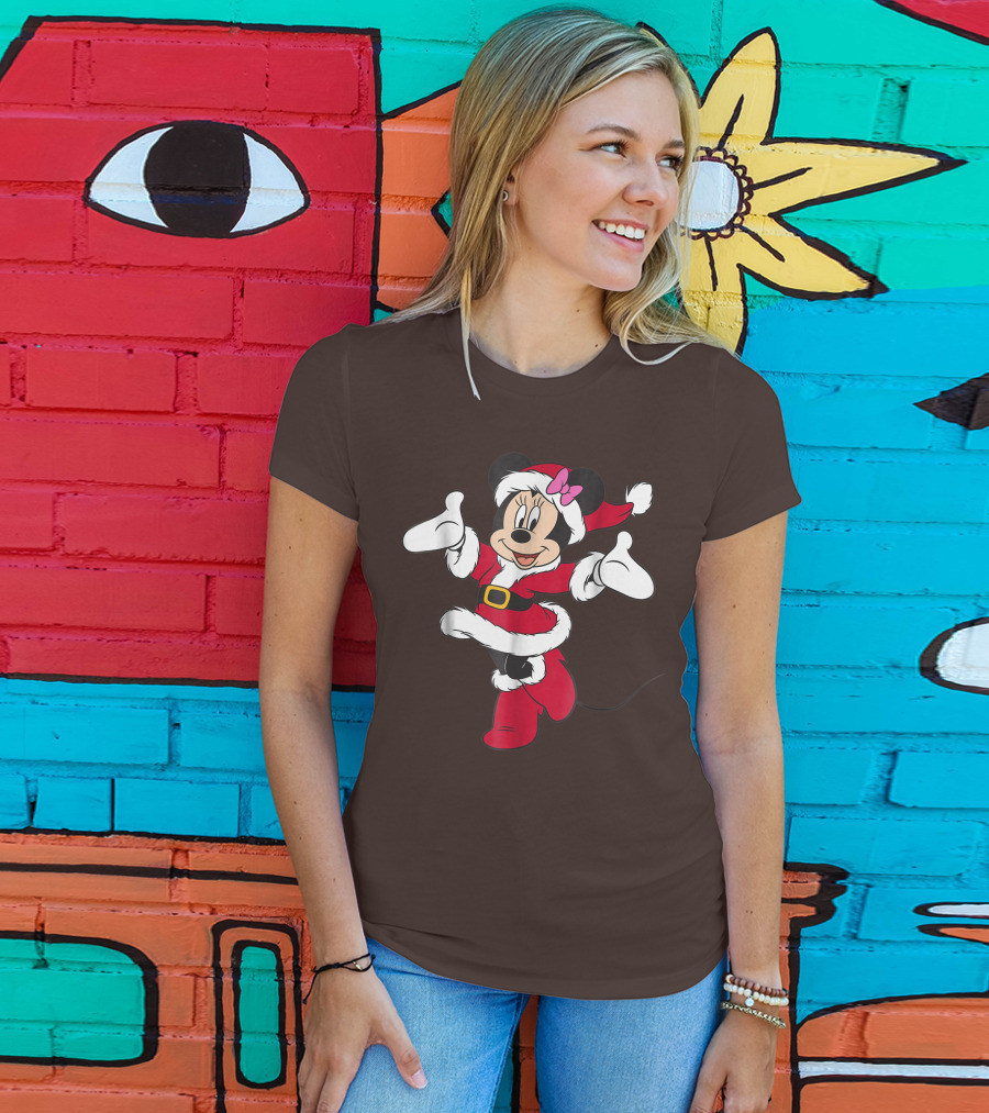Disney Holiday Santa Minnie Mouse Christmas T-Shirt
