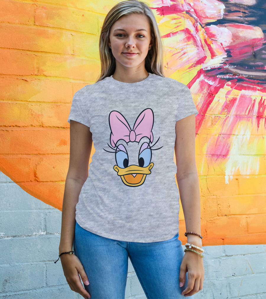 Disney Daisy Duck Pink Bow Face T-Shirt
