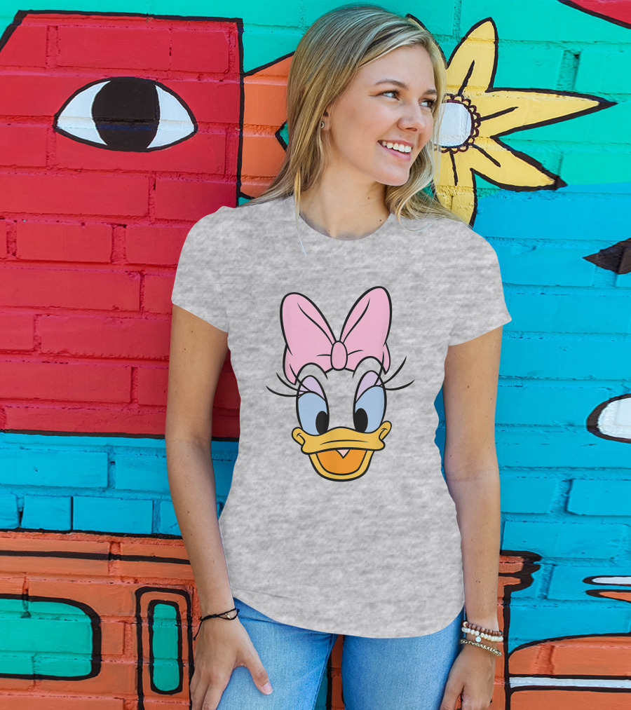 Disney Daisy Duck Pink Bow Face T-Shirt