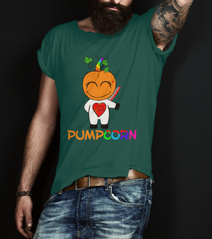 Pumpcorn Trick Or Treat Pumpkin Unicorn T-Shirt