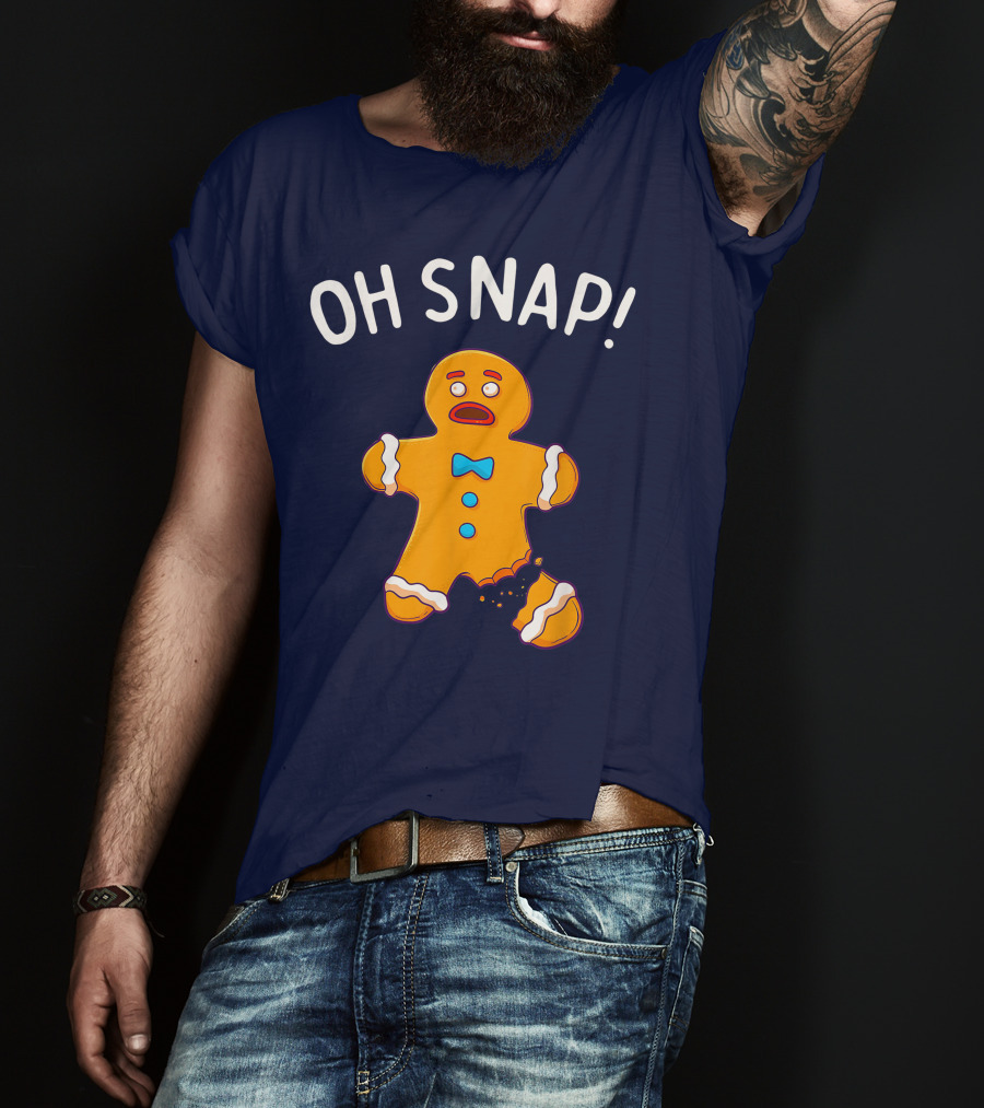 Gingerbread Man Oh Snap Funny Christmas Cookie Baking T-Shirt