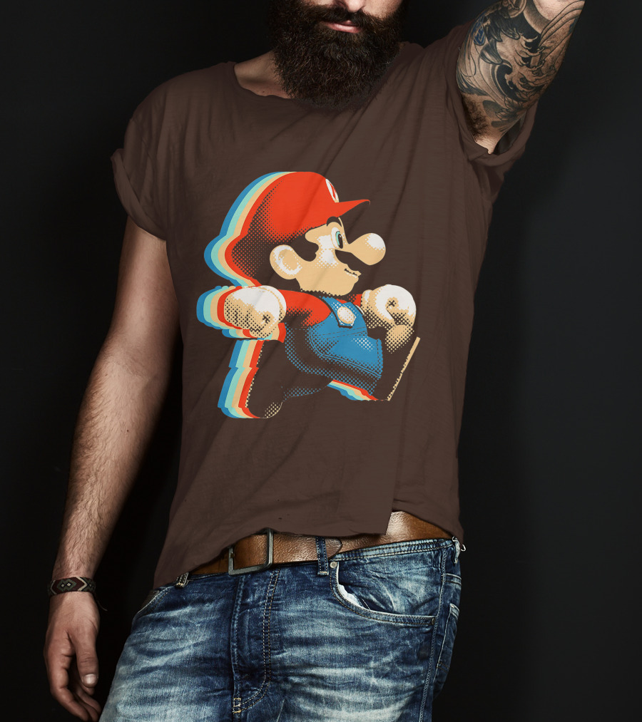 Funny Super Mario Comic Style Mario Run Premium Holidays Retro Gaming T-Shirt