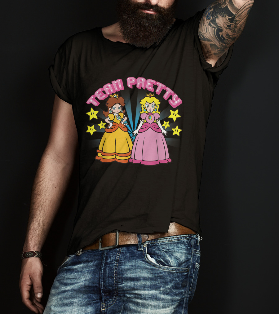 Super Mario Princess Peach And Daisy Team Pretty Stars T-Shirt