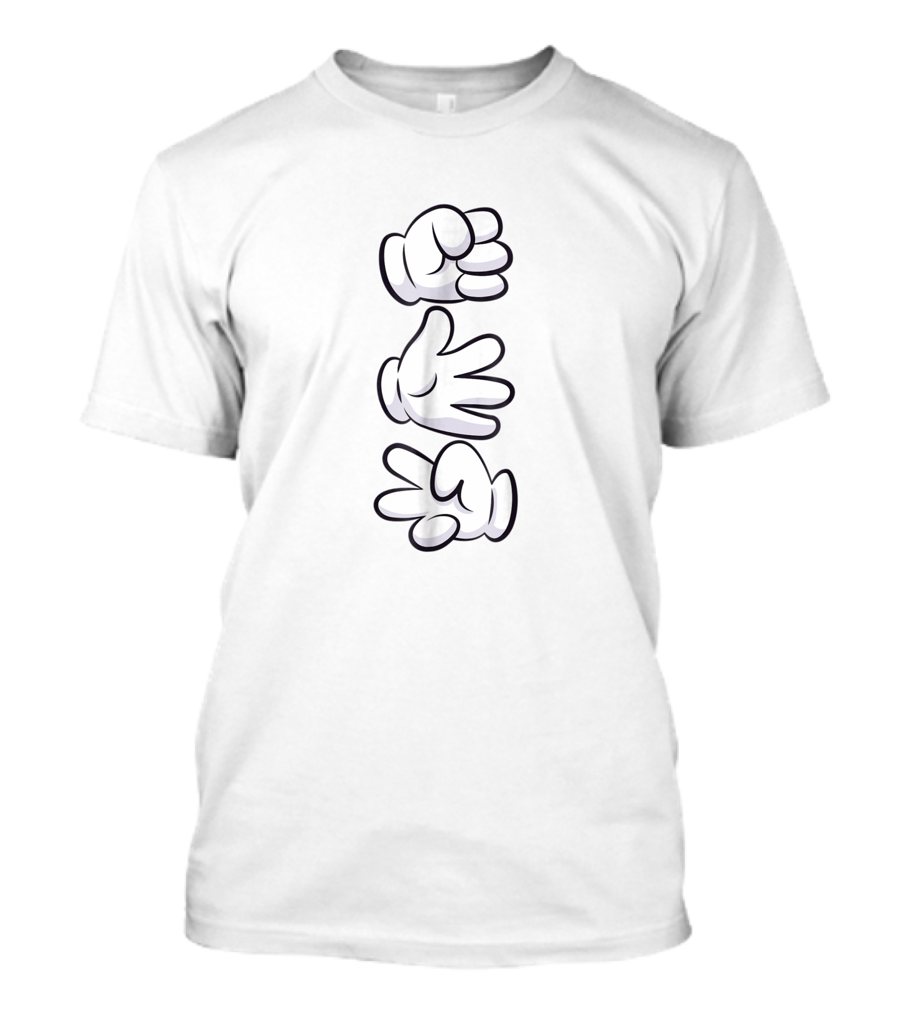 Rock Paper Scissors Cartoon Hands Humor Men's T-Shirt