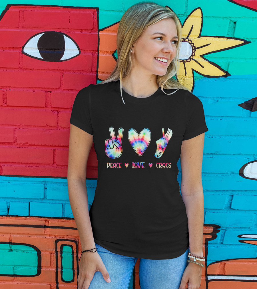 Peace Love Tie-Dye Crocs T-Shirt