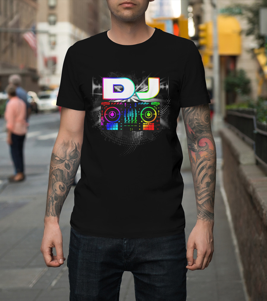 DJ Music Lover Colorful Soundwave Music Player T-Shirt