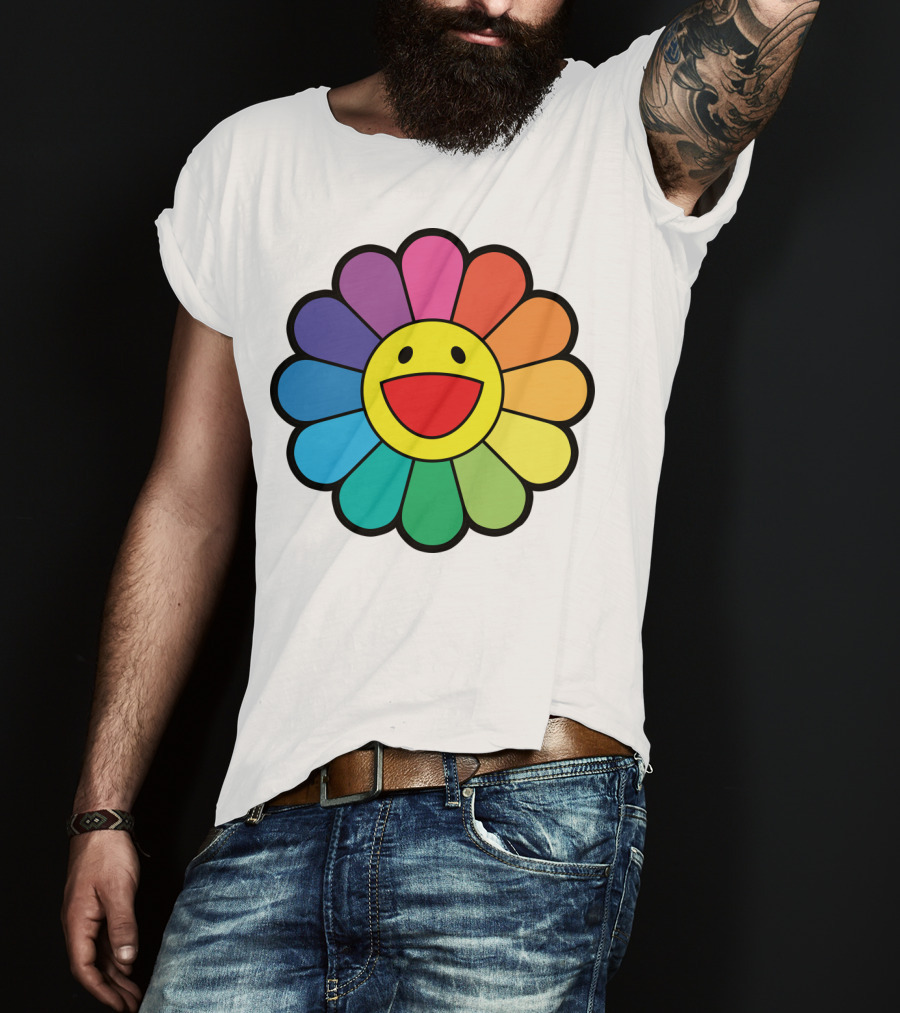 Takashi Murakami Smiling Flower Rainbow Colors T-Shirt