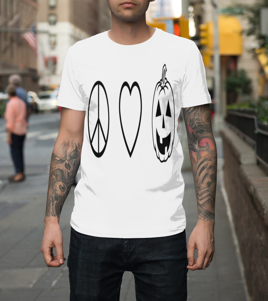 Peace Love Pumpkin Halloween T-Shirt