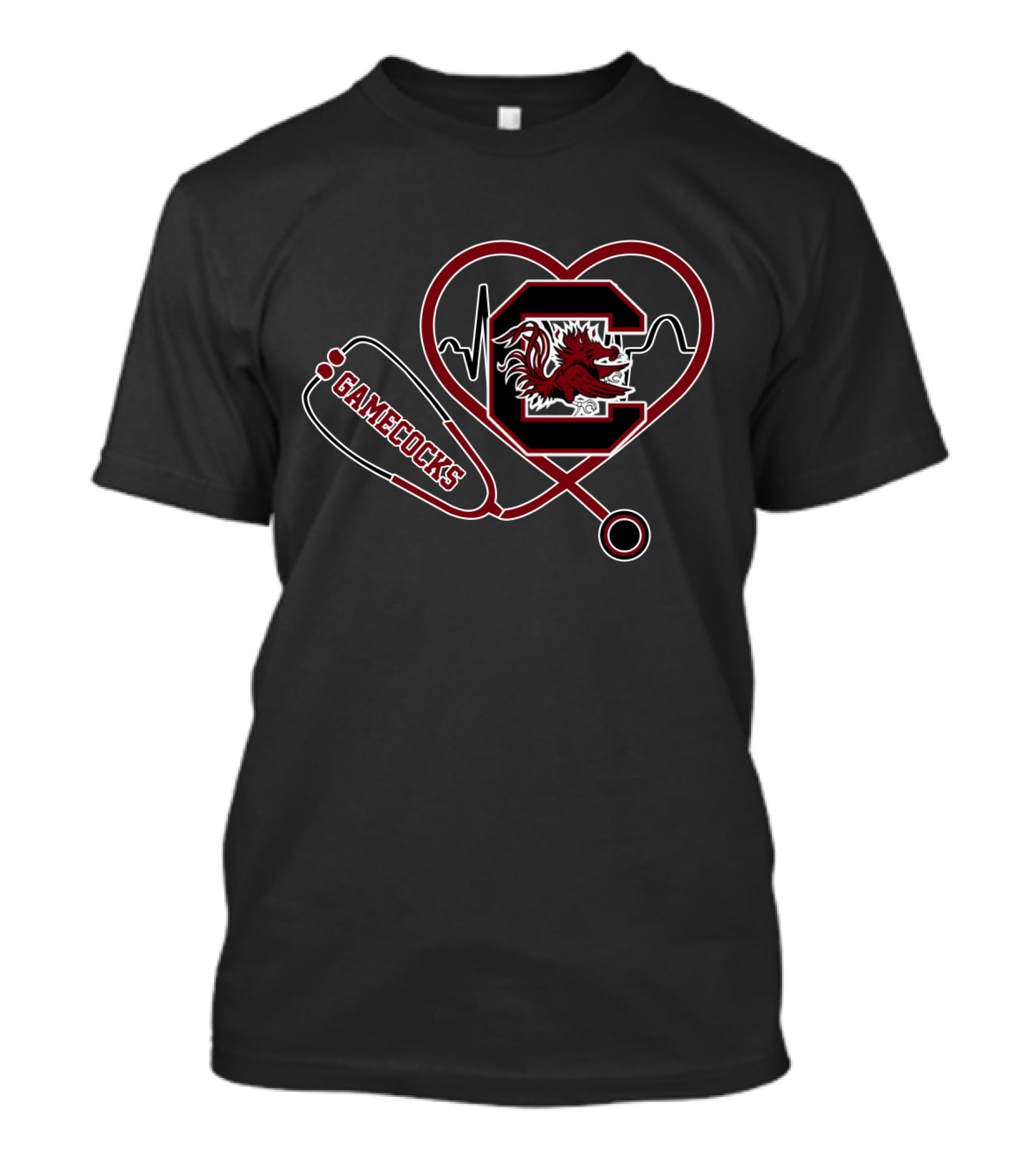 South Carolina Gamecocks Heartbeat Stethoscope T-Shirt