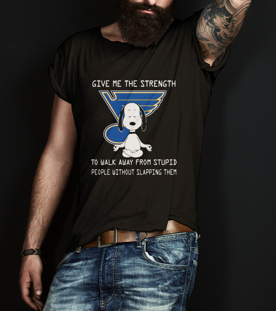 Give Me The Strength St. Louis Blues Snoopy Meditation Humor T-Shirt