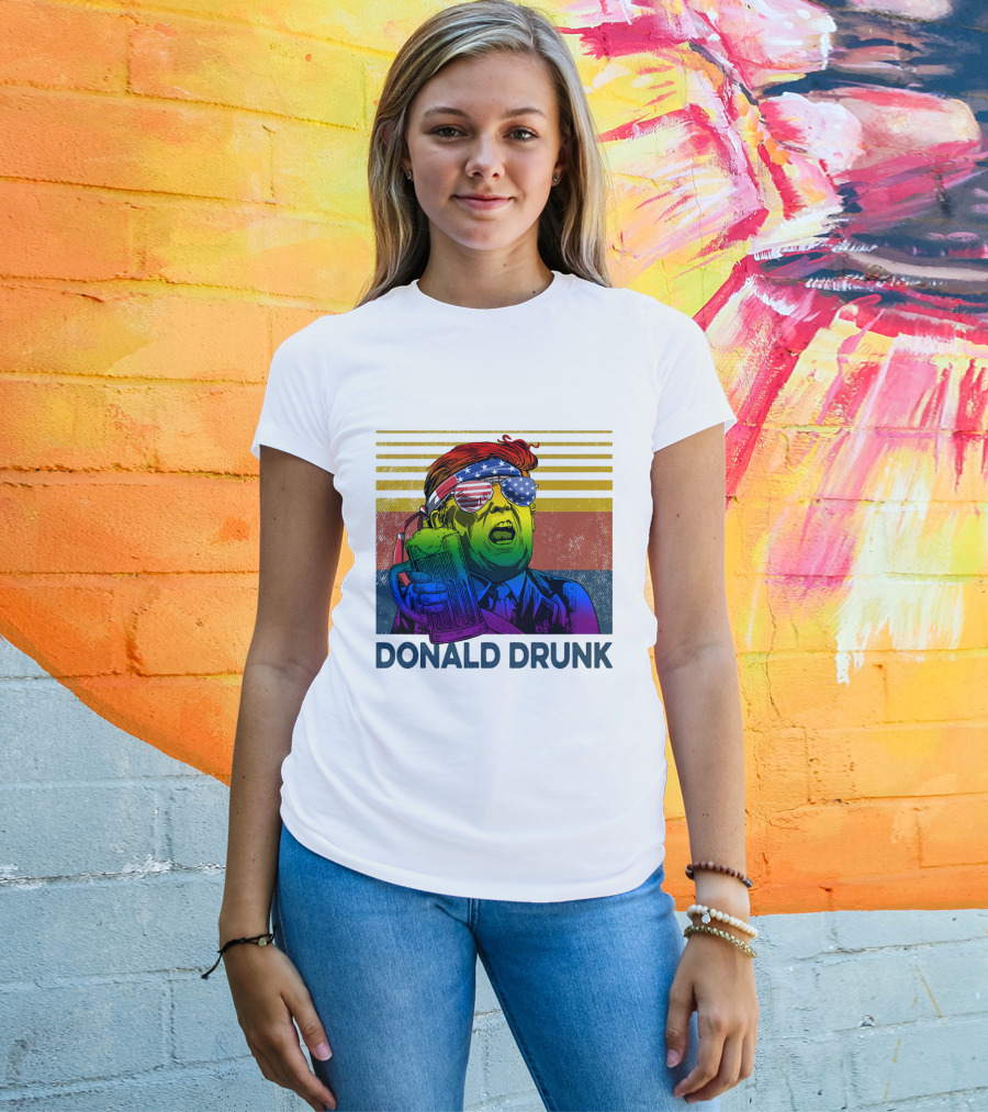 Donald Drunk Vintage Style Patriotic Beer Lover T-Shirt